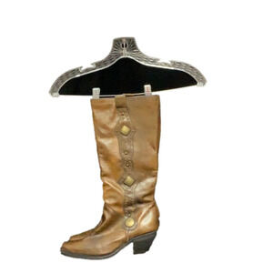 BACI- brown leather cowboy boots.
